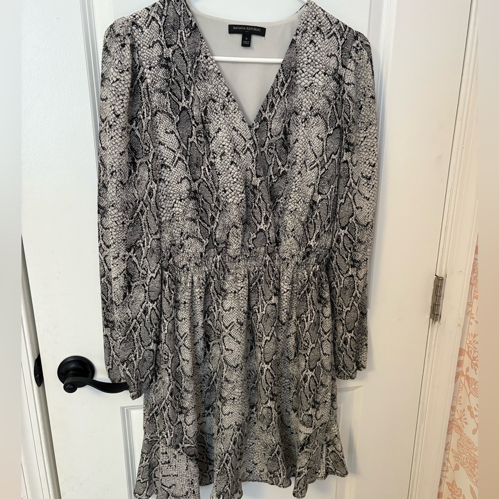 Banana Republic Python Print Wrap Dress
